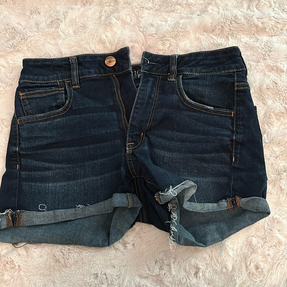 American eagle dark jean shorts size 6